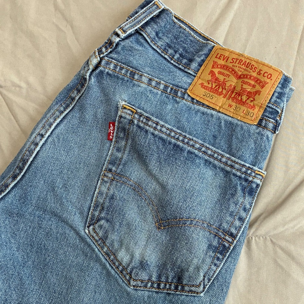 Levis 505 Regular Fit Straight Leg Jeans Blue Denim W30 L30 00505-4891